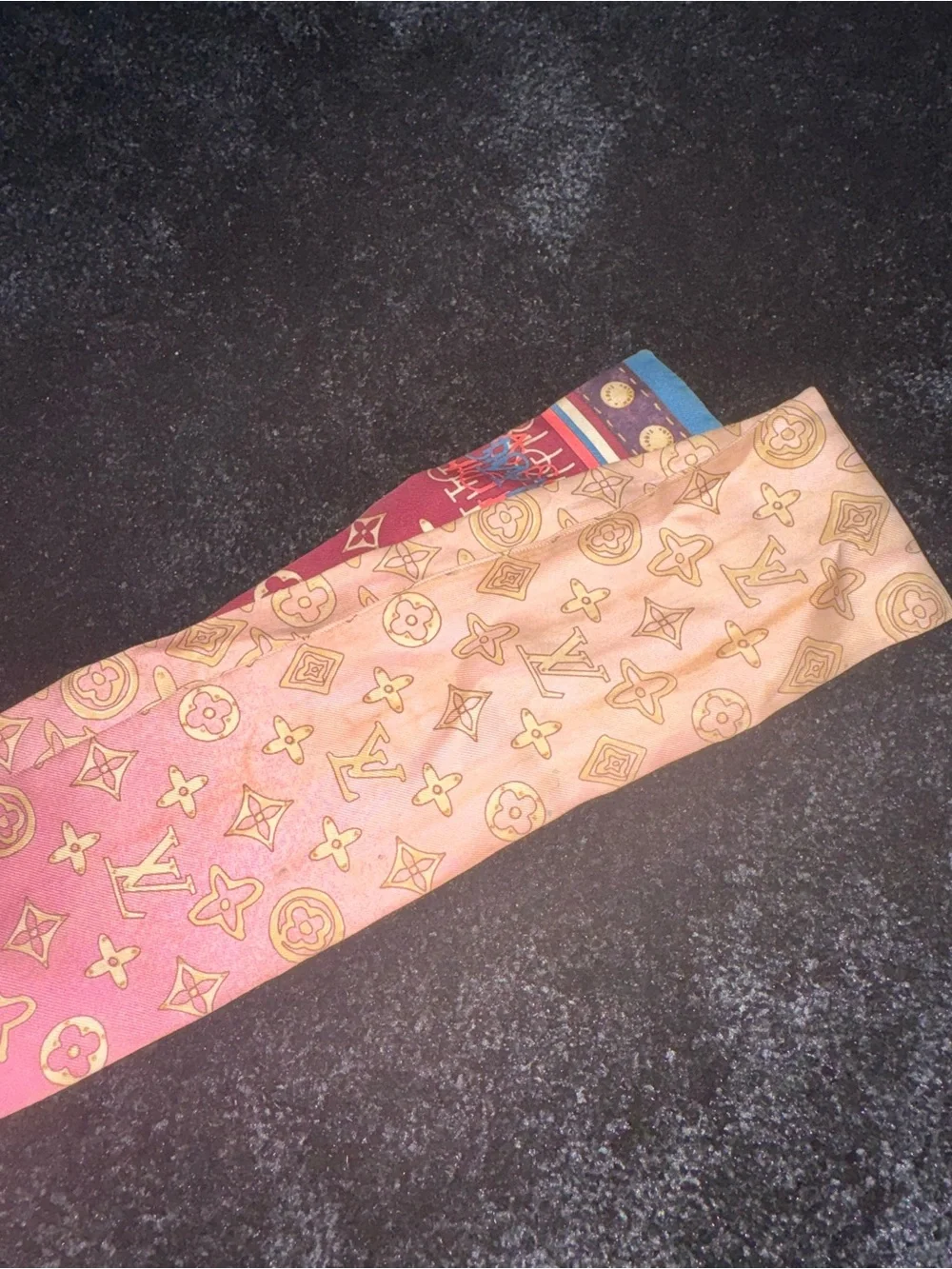 Louis Vuitton Pink to Cream Monogram Bandeau with Blue Trim